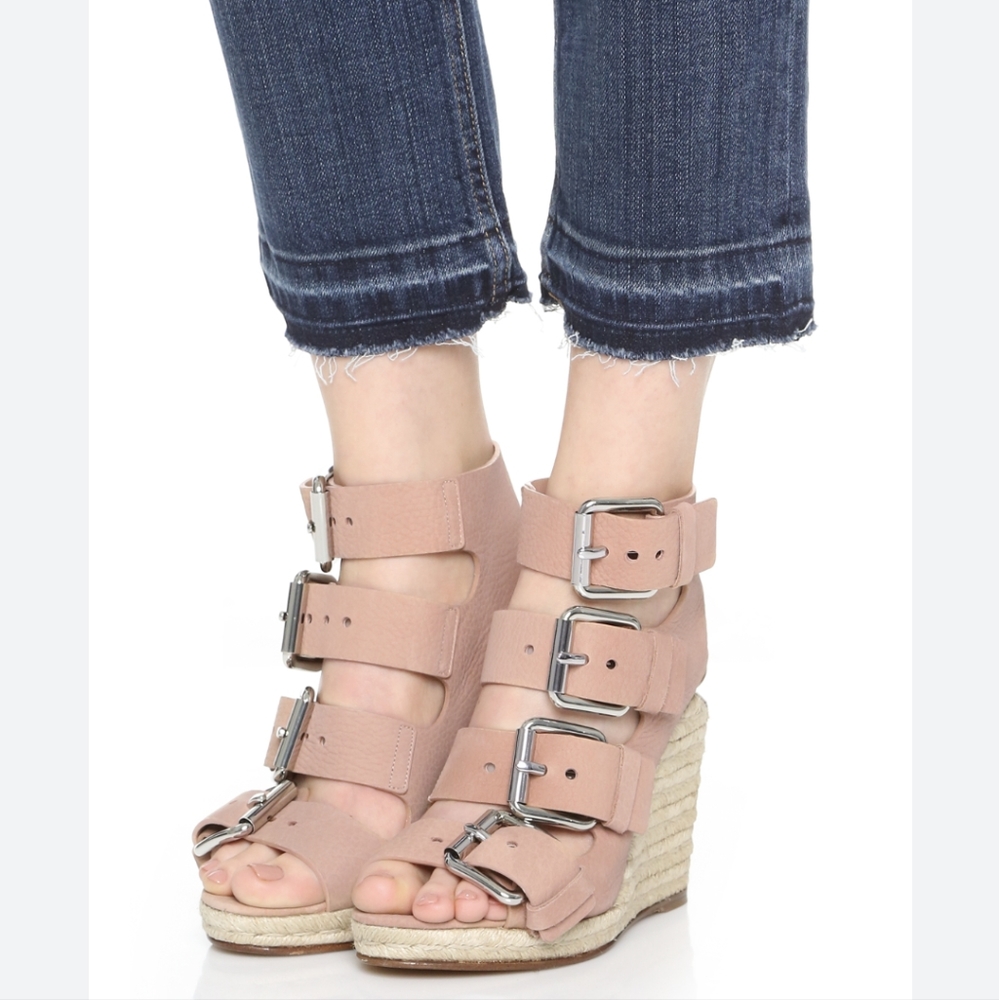 Alexander Wang Jo Buckle Wedge Sandals